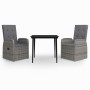Juego de comedor de jardín 3 piezas con cojines gris von , Gartensets - Ref: Foro24-3099485, Preis: 449,13 €, Rabatt: %