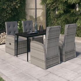 Juego de comedor de jardín 5 piezas con cojines gris von , Gartensets - Ref: Foro24-3099487, Preis: 784,23 €, Rabatt: %