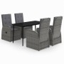 Juego de comedor de jardín 5 piezas con cojines gris by , Garden sets - Ref: Foro24-3099487, Price: 785,77 €, Discount: %
