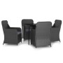 Juego de comedor de jardín 5 piezas con cojines negro von , Gartensets - Ref: Foro24-3099542, Preis: 628,76 €, Rabatt: %