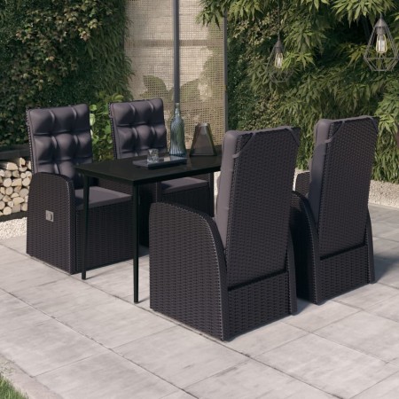 Juego de comedor de jardín 5 piezas con cojines negro by , Garden sets - Ref: Foro24-3099493, Price: 791,18 €, Discount: %