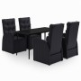 Juego de comedor de jardín 5 piezas con cojines negro by , Garden sets - Ref: Foro24-3099493, Price: 791,18 €, Discount: %