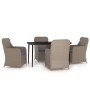 Juego de comedor de jardín 5 piezas con cojines marrón by , Garden sets - Ref: Foro24-3099549, Price: 900,18 €, Discount: %