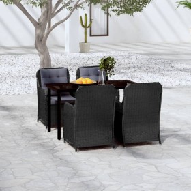 Juego de comedor para jardín 5 piezas negro de , Conjuntos de jardín - Ref: Foro24-3099561, Precio: 908,09 €, Descuento: %