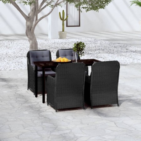 Juego de comedor para jardín 5 piezas negro de , Conjuntos de jardín - Ref: Foro24-3099561, Precio: 908,09 €, Descuento: %