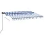 Manual retractable awning with blue and white LED 350x250 cm by vidaXL, Awnings - Ref: Foro24-3069081, Price: 434,79 €, Disco...