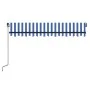 Manual retractable awning with blue and white LED 350x250 cm by vidaXL, Awnings - Ref: Foro24-3069081, Price: 434,79 €, Disco...