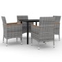 Set comedor de jardín 5 pzas y cojines ratán sintético y vidrio de , Conjuntos de jardín - Ref: Foro24-3099776, Precio: 421,3...