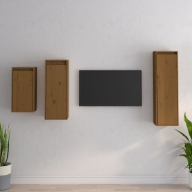 Muebles para TV 3 piezas madera maciza de pino marrón miel von , TV-Möbel - Ref: Foro24-3100162, Preis: 136,56 €, Rabatt: %