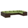 Set muebles de jardín 9 piezas y cojines ratán sintético marrón von , Gartensets - Ref: Foro24-3101972, Preis: 1,00 €, Rabatt: %
