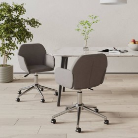Sillas de comedor giratorias 2 unidades tela gris oscuro von , Essstühle - Ref: Foro24-3103087, Preis: 168,98 €, Rabatt: %
