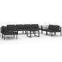 Set muebles de jardín 9 pzas y cojines aluminio gris antracita by , Garden sets - Ref: Foro24-3107799, Price: 1,00 €, Discoun...
