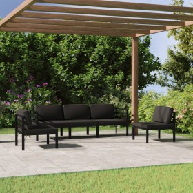 Set muebles de jardín 5 pzas y cojines aluminio gris antracita by , Garden sets - Ref: Foro24-3107790, Price: 817,40 €, Disco...