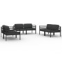 Set muebles de jardín 6 pzas y cojines aluminio gris antracita by , Garden sets - Ref: Foro24-3107800, Price: 919,20 €, Disco...