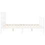Weißer Massivholzbettrahmen mit Kopfteil 120x200 cm von vidaXL, Betten und Lattenroste - Ref: Foro24-3194827, Preis: 125,13 €...