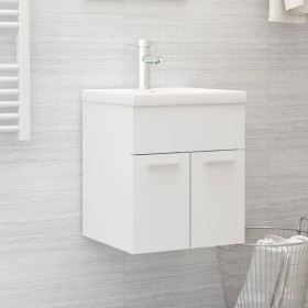 Möbel mit Waschbecken aus weißem Sperrholz von vidaXL, Badezimmerwaschtische - Ref: Foro24-3071261, Preis: 164,02 €, Rabatt: %