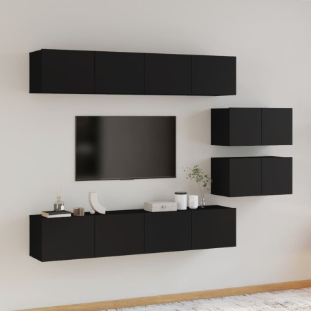 Set de muebles para TV 6 piezas madera contrachapada negro von , TV-Möbel - Ref: Foro24-3114599, Preis: 253,92 €, Rabatt: %