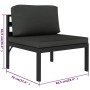 Set muebles de jardín 7 pzas y cojines aluminio gris antracita