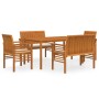 Set comedor de jardín 5 pzas y cojines madera maciza de acacia by , Garden sets - Ref: Foro24-3120459, Price: 726,10 €, Disco...