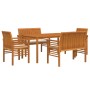 Set comedor de jardín 5 pzas y cojines madera maciza de acacia by , Garden sets - Ref: Foro24-3120459, Price: 726,10 €, Disco...
