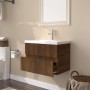 Mueble de baño con lavabo madera contrachapada marrón roble by , bathroom vanities - Ref: Foro24-3152869, Price: 162,93 €, Di...