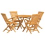 Juego de comedor para jardín 5 piezas madera maciza de teca by , Garden sets - Ref: Foro24-3155026, Price: 444,31 €, Discount: %