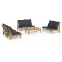 Set de muebles de jardín 5 piezas bambú con cojines gris oscuro von , Gartensets - Ref: Foro24-3156484, Preis: 713,59 €, Raba...