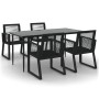 Juego de comedor de jardín 5 piezas ratán PVC negro by , Garden sets - Ref: Foro24-3156548, Price: 421,96 €, Discount: %