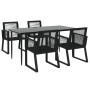 Juego de comedor de jardín 5 piezas ratán PVC negro by , Garden sets - Ref: Foro24-3156548, Price: 421,96 €, Discount: %