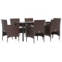 Juego de comedor de jardín 7 piezas con cojines marrón y negro von , Gartensets - Ref: Foro24-3156613, Preis: 502,14 €, Rabat...