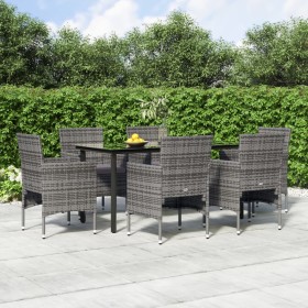Juego de comedor de jardín 7 piezas con cojines gris y negro von , Gartensets - Ref: Foro24-3156605, Preis: 463,14 €, Rabatt: %