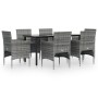 Juego de comedor de jardín 7 piezas con cojines gris y negro von , Gartensets - Ref: Foro24-3156605, Preis: 453,46 €, Rabatt: %
