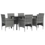 Juego de comedor de jardín 7 piezas con cojines gris y negro von , Gartensets - Ref: Foro24-3156605, Preis: 453,46 €, Rabatt: %