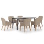 Juego de comedor para jardín 7 piezas con cojines marrón by , Garden sets - Ref: Foro24-3156723, Price: 880,80 €, Discount: %