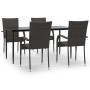 Juego de comedor de jardín 5 piezas ratán sintético marrón by , Garden sets - Ref: Foro24-3156672, Price: 327,10 €, Discount: %