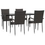 Juego de comedor de jardín 5 piezas ratán sintético marrón by , Garden sets - Ref: Foro24-3156672, Price: 327,10 €, Discount: %