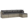 Set de muebles de jardín 5 pzas y cojines ratán sintético gris von , Gartensets - Ref: Foro24-3157319, Preis: 460,99 €, Rabat...