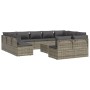 Set de muebles de jardín 12 pzas cojines ratán sintético gris by , Garden sets - Ref: Foro24-3157346, Price: 1,00 €, Discount: %