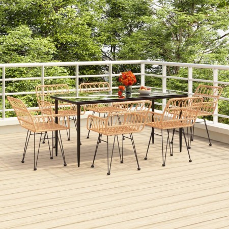 Juego de comedor de jardín 7 piezas ratán sintético by , Garden sets - Ref: Foro24-3157849, Price: 586,87 €, Discount: %