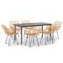 Juego de comedor de jardín 7 piezas ratán sintético by , Garden sets - Ref: Foro24-3157849, Price: 586,87 €, Discount: %