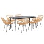 Juego de comedor de jardín 7 piezas ratán sintético by , Garden sets - Ref: Foro24-3157849, Price: 586,87 €, Discount: %