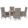 Set comedor de jardín 5 piezas con cojines ratán sintético gris by , Garden sets - Ref: Foro24-3157547, Price: 613,74 €, Disc...