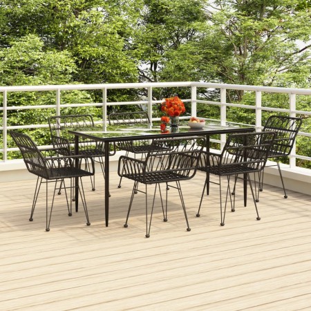 Juego de comedor de jardín 7 piezas ratán sintético negro by , Garden sets - Ref: Foro24-3157856, Price: 574,83 €, Discount: %