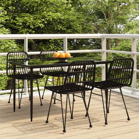 Juego de comedor de jardín 5 piezas ratán sintético negro by , Garden sets - Ref: Foro24-3157882, Price: 403,39 €, Discount: %