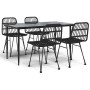 Juego de comedor de jardín 5 piezas ratán sintético negro by , Garden sets - Ref: Foro24-3157882, Price: 403,39 €, Discount: %
