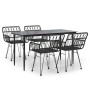 Juego de comedor de jardín 5 piezas ratán sintético negro von , Gartensets - Ref: Foro24-3157854, Preis: 381,61 €, Rabatt: %