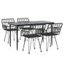 Juego de comedor de jardín 5 piezas ratán sintético negro von , Gartensets - Ref: Foro24-3157854, Preis: 381,61 €, Rabatt: %