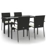 Set de muebles jardín 5 pzas con cojines ratán sintético negro by , Garden sets - Ref: Foro24-3185133, Price: 369,63 €, Disco...