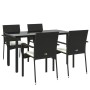 Set de muebles jardín 5 pzas con cojines ratán sintético negro by , Garden sets - Ref: Foro24-3185133, Price: 369,63 €, Disco...
