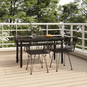 Juego de comedor de jardín 5 piezas ratán sintético negro von , Gartensets - Ref: Foro24-3157868, Preis: 384,30 €, Rabatt: %